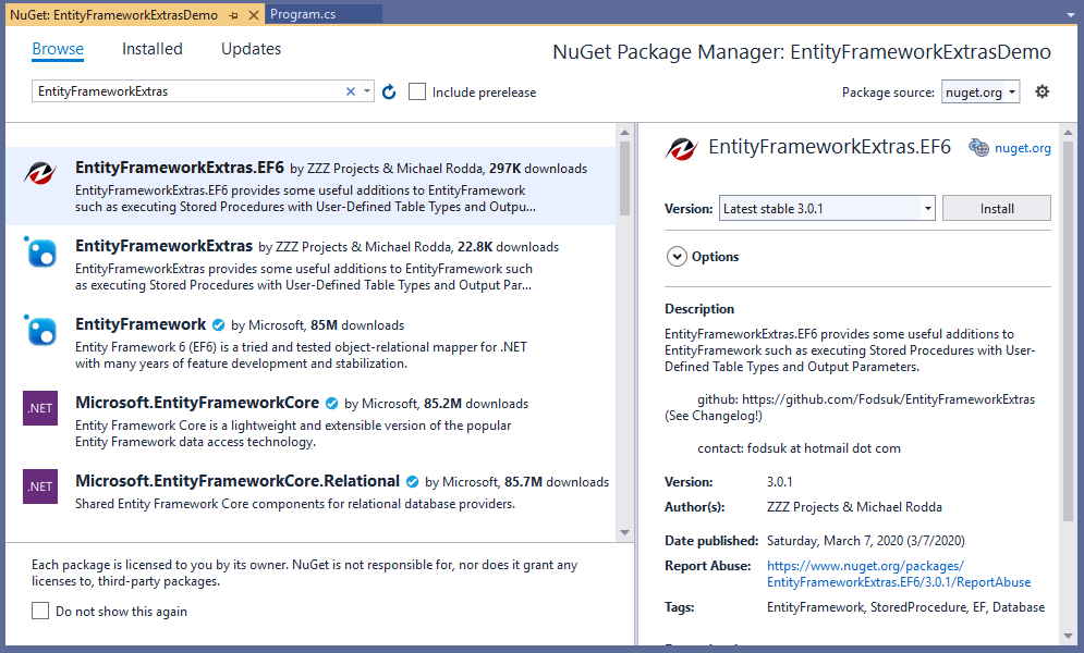 NuGet package manager